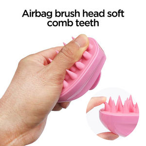 Brosse de massage du cuir chevelu en silicone souple pour <span class=keywords><strong>la</strong></span> maison vente en gros tête à gratter cuir chevelu propre masseur de cuir chevelu salon évent coussin shampooing cheveux - Product Image 4