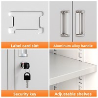 Armoire de classement en acier moderne et minimaliste avec tiroirs à porte vitrée pour le rangement de documents et d'archives