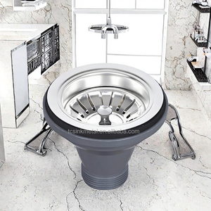 Moderno Filtro per Scarico in Acciaio Inox Diametro 3-1/2 Pollici, Superficie Spazzolata per Lavelli da <span class=keywords><strong>Cucina</strong></span>, Facile da Pulire, per Casa e Hotel - Product Image 2