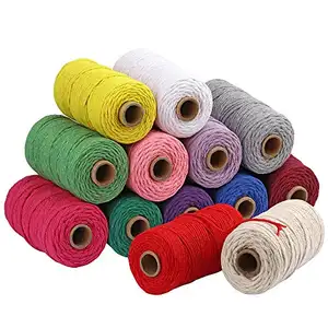 109 piezas de cuerda de algodón de macramé de 3 mm DIY, 4 rollos