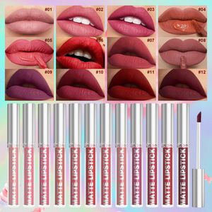 Rossetto Liquido Opaco Vellutato Rosa 12 Colori Lucidalabbra Lunga Durata Non Trasparente Rosso Sexy Impermeabile Trucco Labbra Cosmetico - Product Image 2