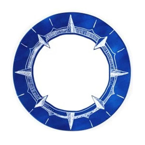 Services <span class=keywords><strong>de</strong></span> table en mélamine Seafarer Compass Rose Ruffle avec assiette et bol - Product Image 4