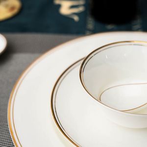 Nordic Style Luxury Fine <b>Ceramic</b> Tableware Dishes & <b>Plates</b> Bowls Gold Rim Porcelain Dinner Set <b>Ceramic</b> Dinnerware Set - Product Image 3