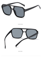 Lunettes de soleil pilote tendance 2025 – Cadeau promotionnel – Lunettes vintage à double pont pour femme avec verres jaunes – Lunettes d'aviation pour femme