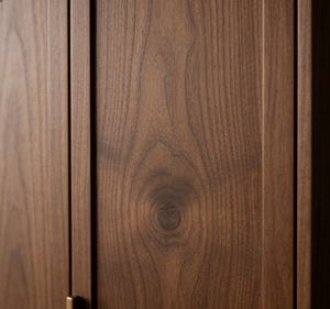 BALOM Customized Modern Walnut Built-in <b>Wardrobe</b> - Arched Ribbed Glass & LED Lights, Spacious Bedroom <b>Storage</b> Cabinet - Product Image 5