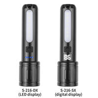 Projecteur LED COB Super Lumineux Blanc Laser Shingel 5 Modes Torche USB Type-C Lampe de Poche Extérieure en Alliage d'Aluminium