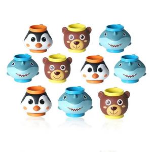 Wholesale Custom Logo Cartoon Animal Head Rubber Eco-Friendly Cups for Presents Party Bath Toys & Slush Beverages
