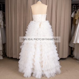 Sans bretelles prix de gros chérie perles à plusieurs niveaux sans manches <span class=keywords><strong>princesse</strong></span> <span class=keywords><strong>robe</strong></span> de bal robes de mariée mariée 9249 # - Product Image 5