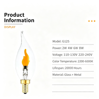 Ampoule LED C35 à effet flamme, culot E12/E14, ampoule décorative en verre transparent pour la décoration de Noël et de la maison