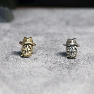 Smoking Duck Detective EDC Brass Metal Fidget Spinner Cartoon Animal Beads DIY Woven Umbrella Rope Lanyard Accessories - Product Image 1