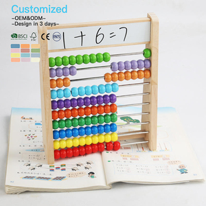 EDULAND OEM ODM Jouets éducatifs Montessori pour enfants, boulier en bois pour l'apprentissage des mathématiques, support de calcul, boulier à billes - Product Image 2