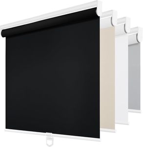 Stores à rouleau sans fil Stores occultants Protection UV Stores de porte pour la maison et le bureau Gris - Product Image 1