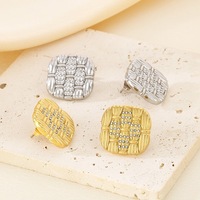 Parure de bijoux en acier inoxydable Kalen, style européen et américain, avec strass incrustés en forme d'étoile, boucles d'oreilles carrées et collier, ensemble deux pièces, vente en gros