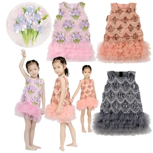 summer heart decoration tutu latest children design dress birthday party support customized design princess child dress