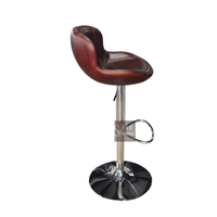 Tabouret de bar moderne en cuir véritable pour îlot de cuisine et comptoir Siège confortable à hauteur réglable Chaise de bar en cuir de luxe