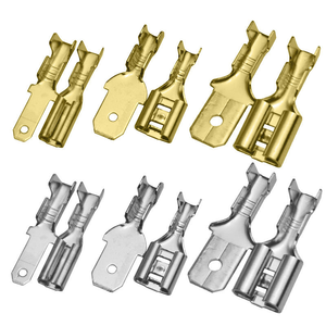 Lot de 100 connecteurs femelles en laiton de type pelle 6,3 mm, bornes à sertir à froid pour haut-parleur de <span class=keywords><strong>voiture</strong></span>, fils <span class=keywords><strong>électrique</strong></span>s, connecteurs de fils <span class=keywords><strong>électrique</strong></span>s - Product Image 4