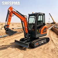 Mini-excavatrice sur chenilles de 15,2 kW, couple de 70 Nm, pour travaux de terrassement et de creusement de caniveaux de pipelines sur chantier