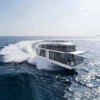 Bateau-maison ponton électrique solaire de 8,5 m, fabrication soudée, mobile sur l'eau, préfabriqué, pour fêtes et pêche