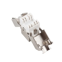 Grosir Rj45 Keystone FTP wanita Cat7 Keystone Jack AWG 24-26 seng Aloi Amp Cat7 Rj45 konektor