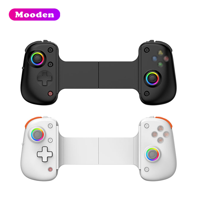 L D8 Pro Stretching BT5.2 Type-C Gamepad Retractable RGB Hall Rocker Stretching Handle Wireless Gaming Controller for Phone PC