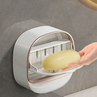 Porte-savon mural moderne porte-savon en plastique avec drain pour l'organisation de la salle de bain