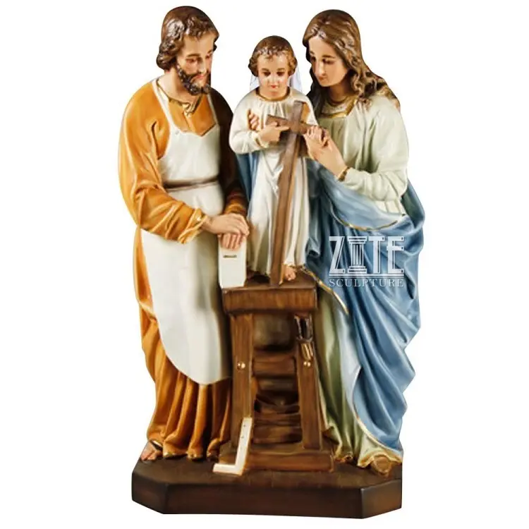 Life size resin sculpture fiberglass mary st joseph and baby jesus figurines statue