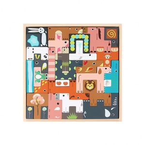 Bloques de Construcción de Animales Tridimensionales de Madera Educativos para Niños, Modelo de Juguete, Juguetes Promocionales - Product Image 4