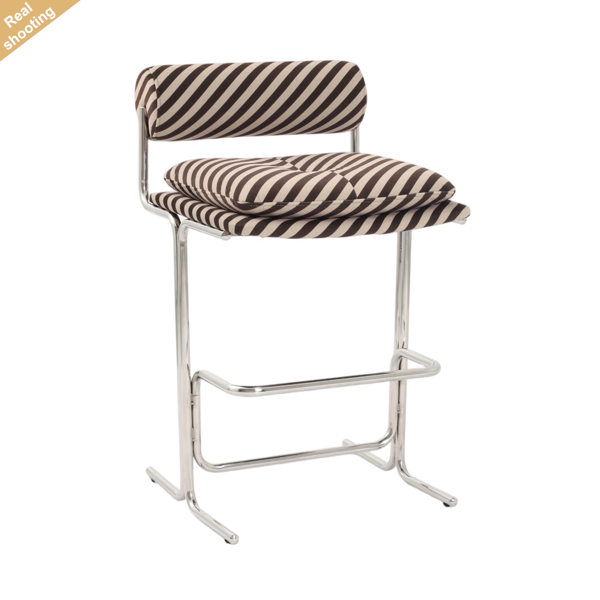 Modern Minimalist Cantilever Bar Stool – Bauhaus Stainless Steel Counter Chair for Kitchen, Home & Hotel