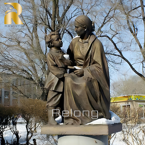 <span class=keywords><strong>Livre</strong></span> de lecture pour <span class=keywords><strong>mère</strong></span> et enfants en bronze grandeur nature sur la statue de Bnech - Product Image 3