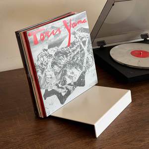 Supporto per Dischi in Vinile da Tavolo Isak in Metallo, Acciaio Verniciato a Polvere Opaca, Stile Industriale Moderno per Soggiorno e Studio, Porta CD da Tavolo - Product Image 5