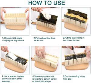Juego de fabricación de <span class=keywords><strong>Sushi</strong></span> antiadherente, edición <span class=keywords><strong>Deluxe</strong></span>, DIY, máquina para hacer <span class=keywords><strong>Sushi</strong></span>, varias formas, blanco, para principiantes - Product Image 4