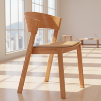 Chaise de salle à manger moderne en chêne blanc importé, en bois massif durable, avec revêtement en cuir PU, meubles pour la maison