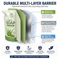 Pochette souple personnalisée avec bec verseur pour savon liquide, rechargeable, avec poignée, pour détergent lessive 300ml 500ml 1L