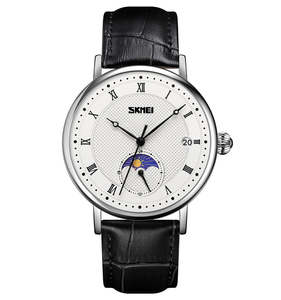Montres analogiques à quartz populaires <span class=keywords><strong>Skmei</strong></span> 9308 avec phase lunaire, montres en cuir avec date, montres-bracelets pour hommes - Product Image 4