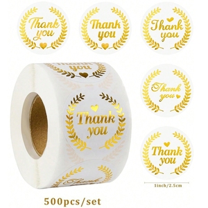 Adesivi Sigillanti Trasparenti Impermeabili Fustellati Personalizzati con Logo Stampato, Etichette per Imballaggio in Lamina d'Oro Trasparente - Product Image 5