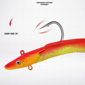 Leurres artificiels de pêche à tête plombée 12cm 23g plastique <span class=keywords><strong>souple</strong></span> bionique noir méné queue de pagaie <span class=keywords><strong>leurre</strong></span> à tête plombée pour saumon bar de <span class=keywords><strong>mer</strong></span> - Product Image 3