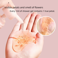 Gel Douche Parfumé aux Pétales d'Herbes avec Parfum Floral, Hydratant Blanchissant pour le Corps, Rafraîchissant et Apaisant pour la Peau, Anti-Bactérien