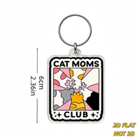 Porte-clés en acrylique Cat Moms Club, design original patte de chat, résistant aux rayures, anneau fendu argenté