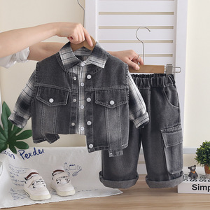 2026 İlkbahar Sonbahar Erkek Bebek Kıyafetleri 3 Parça <span class=keywords><strong>Set</strong></span> Günlük Bebek Erkek Takımı Toptan Çocuk Giyimleri - Product Image 2