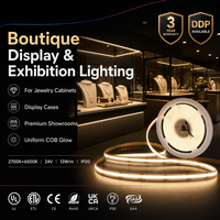 Iluminación para Hoteles y Museos, Tira de LED COB de 640 LED/m, CRI90, 2700K-6500K, DC24V, Regulable, Flexible, Cortable, 5M/10M, IP20