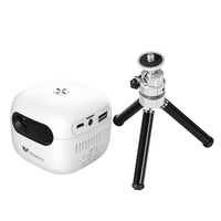 Mini Proyector LED Recargable Portátil Q7S con Android TV, Compatible con Resolución 4K para Cine en Casa y Uso en Exteriores