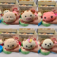 Jouet Squishy en forme de Dumpling Animal à la vapeur, Jouet anti-stress souple en TPR pour enfants, jouet de décompression en forme de dessin animé à presser