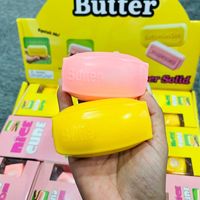 Jouet Squishy en Silicone en Forme de Cube Mignon et Amusant, Jaune Rose, Forme de Beurre, Doux à Presser, Sensoriel, Anti-Stress, Cadeau de Fête pour