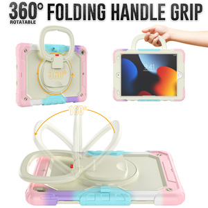 Funda de silicona para tableta con protección de cuerpo completo para niños con correa para el hombro para <span class=keywords><strong>iPad</strong></span> 7/8/<span class=keywords><strong>9</strong></span> Gen 10,2 "camuflaje funda de rotación de 360 grados - Product Image 2