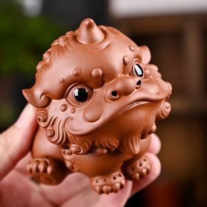 Nueva llegada creativa arcilla púrpura León danza té mascota hogar sala de té Mesa ceremonia del té accesorio - Product Image 4