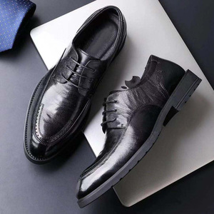 Chaussures en cuir - chaussures habillées pour hommes, style coréen, style anglais, chaussures de mariage, chaussures Oxford - Product Image 1