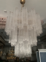 Lustre en verre transparent de Murano Lampes suspendues de plafond rondes modernes pour salle à manger
