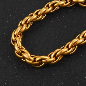 Bracelet en chaîne torsadée en acier inoxydable, style rétro, largeur 8 mm, bijoux de mode hip-hop pour hommes - Product Image 3