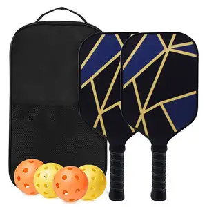 ZJFIT Pickleball Paddle Raquete Conjunto De 2 Thermoformed Atacado Pickle Ball Logotipo Personalizado Fibra De Vidro De Carbono Cru Pickleball Paddle