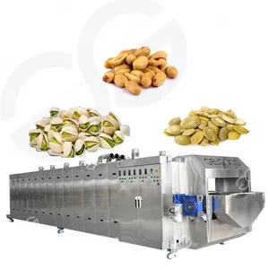 Continuous Industrial Roasting Machine Groundnut Roster Machine Pistachio Roasting Cooling Salted Peanut Making Machine